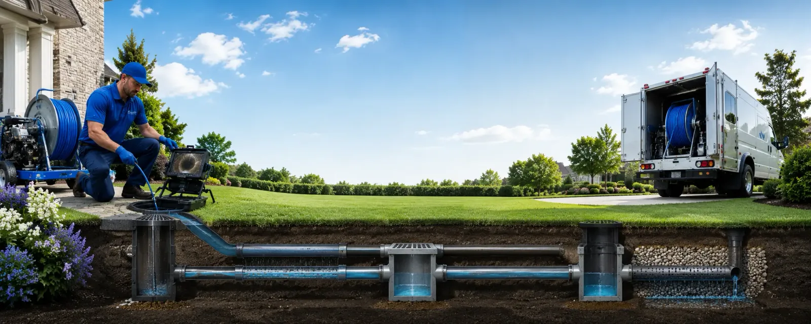 Outdoor drain cleaning information for Dedham, MA